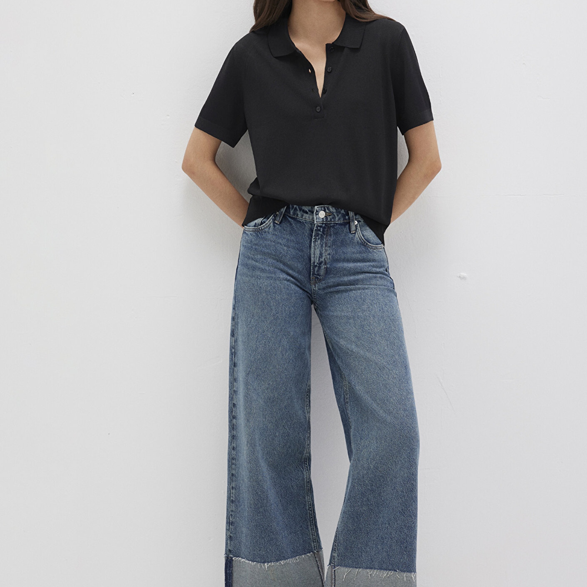 Mavi Lux Touch Siyah Triko Polo 1710493-900