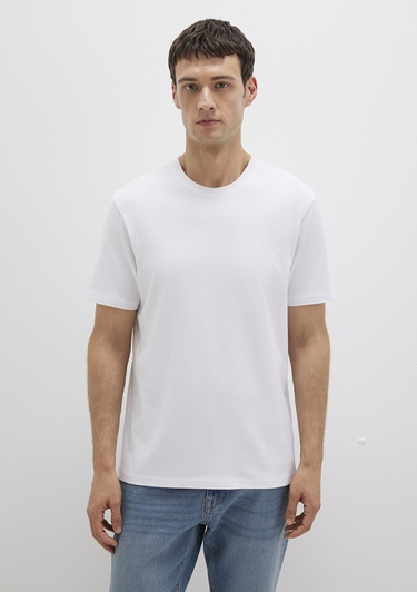  Mavi Organik Pamuk Beyaz Tişört Regular Fit / Normal Kesim 066483-620