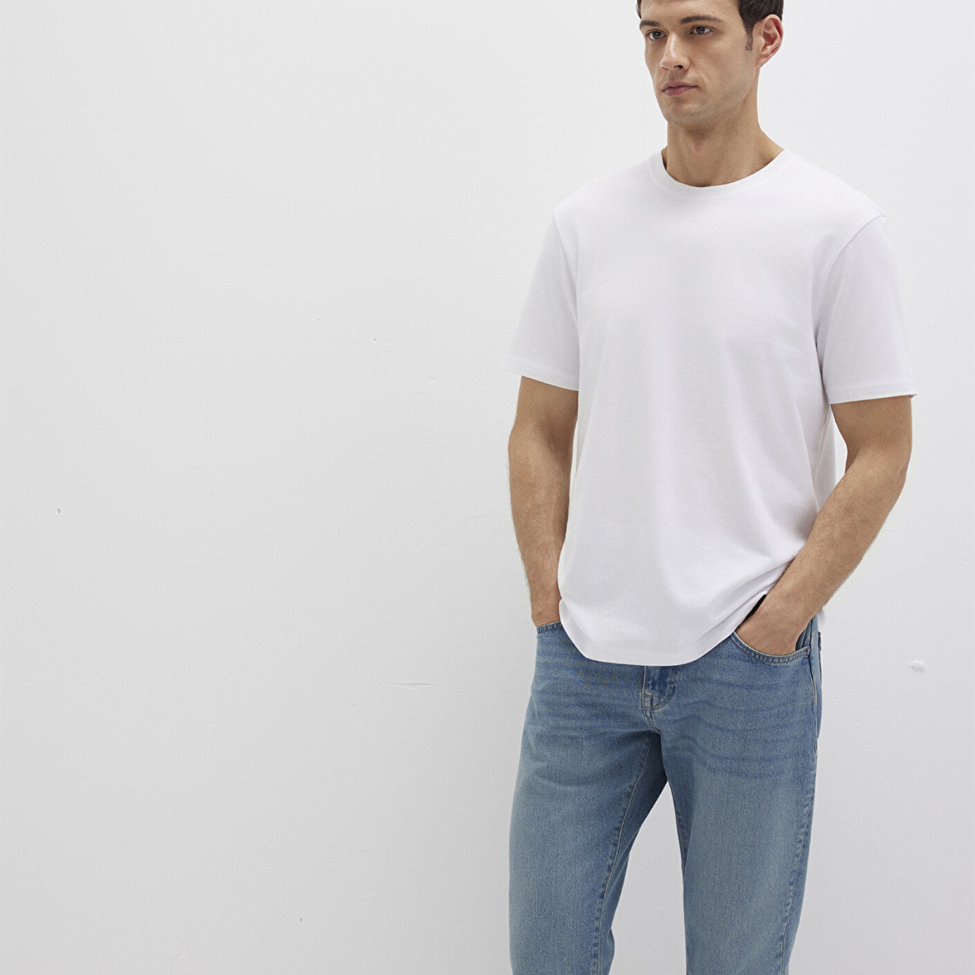 Mavi Organik Pamuk Beyaz Tişört Regular Fit / Normal Kesim 066483-620