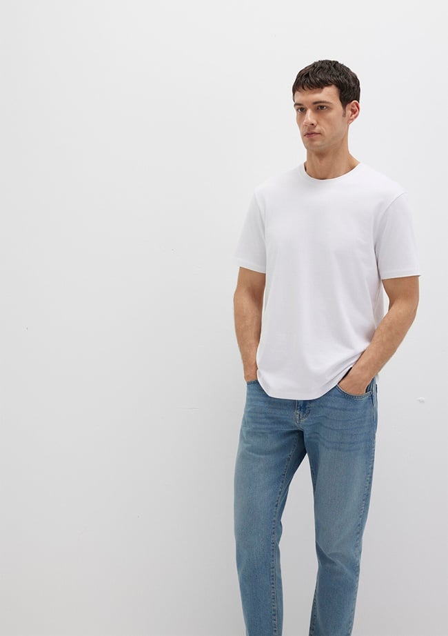  Mavi Organik Pamuk Beyaz Tişört Regular Fit / Normal Kesim 066483-620
