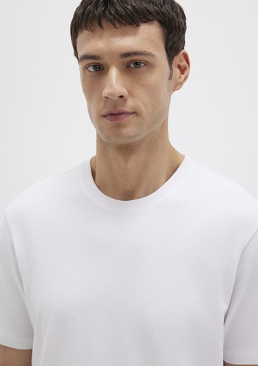  Mavi Organik Pamuk Beyaz Tişört Regular Fit / Normal Kesim 066483-620