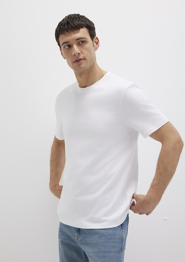  Mavi Organik Pamuk Beyaz Tişört Regular Fit / Normal Kesim 066483-620