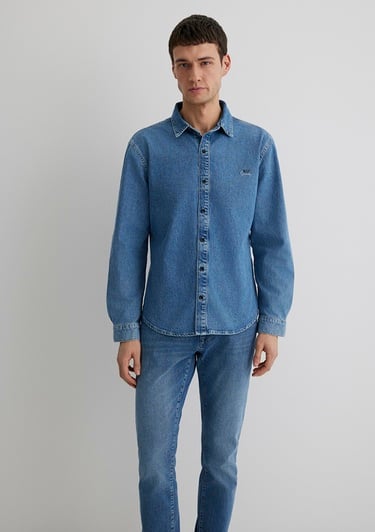  Mavi Roy Lux Black Puslu Açık Mavi Jean Gömlek Slim Fit / Dar Kesim 0210496-87937