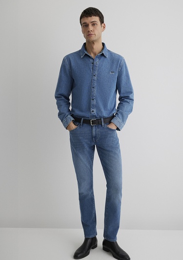  Mavi Roy Lux Black Puslu Açık Mavi Jean Gömlek Slim Fit / Dar Kesim 0210496-87937