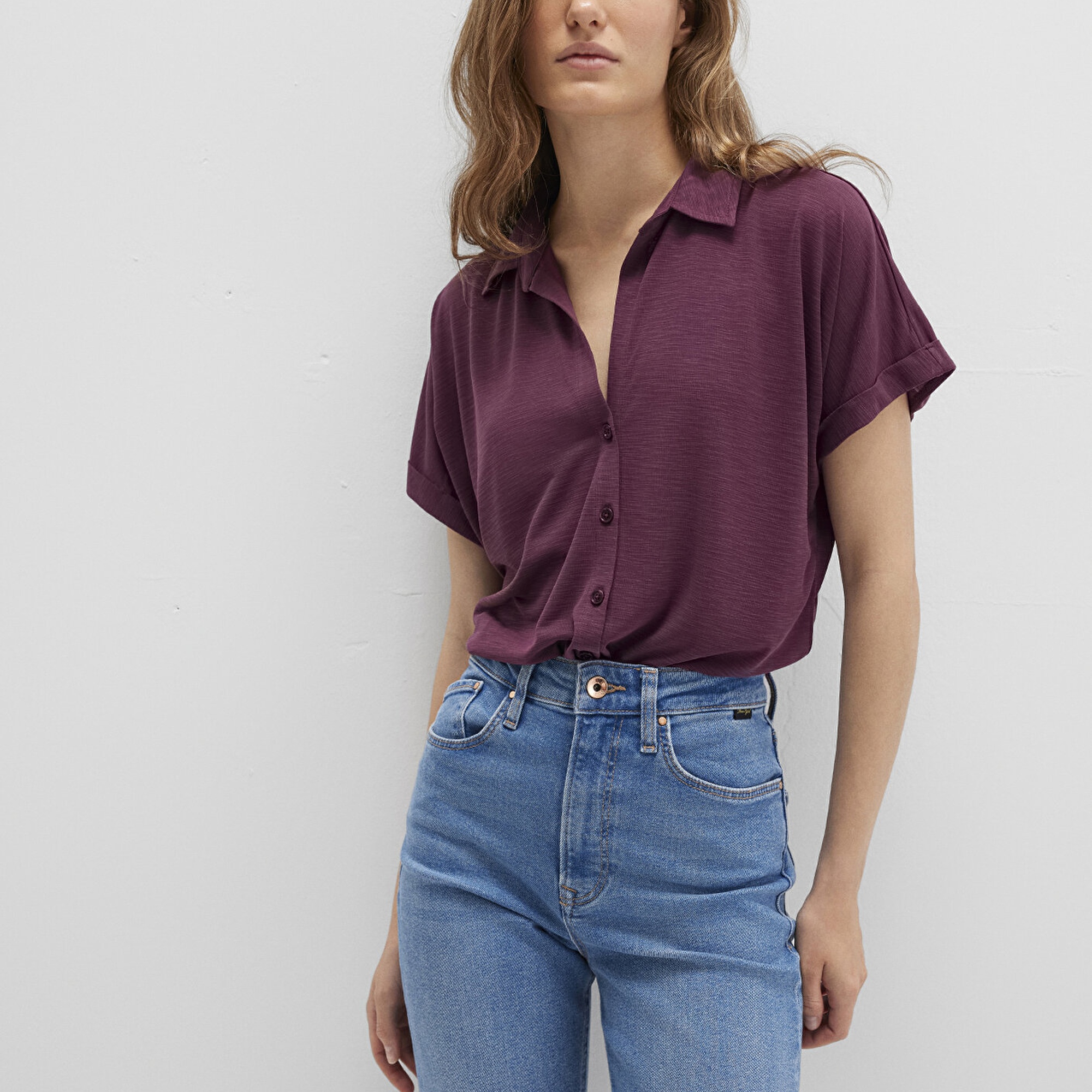 Mavi Lux Touch TENCEL TM Mor Modal Gömlek Regular Fit / Normal Kesim 168081-70664