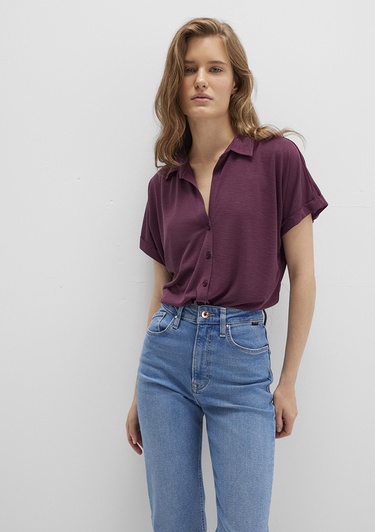  Mavi Lux Touch TENCEL TM Mor Modal Gömlek Regular Fit / Normal Kesim 168081-70664