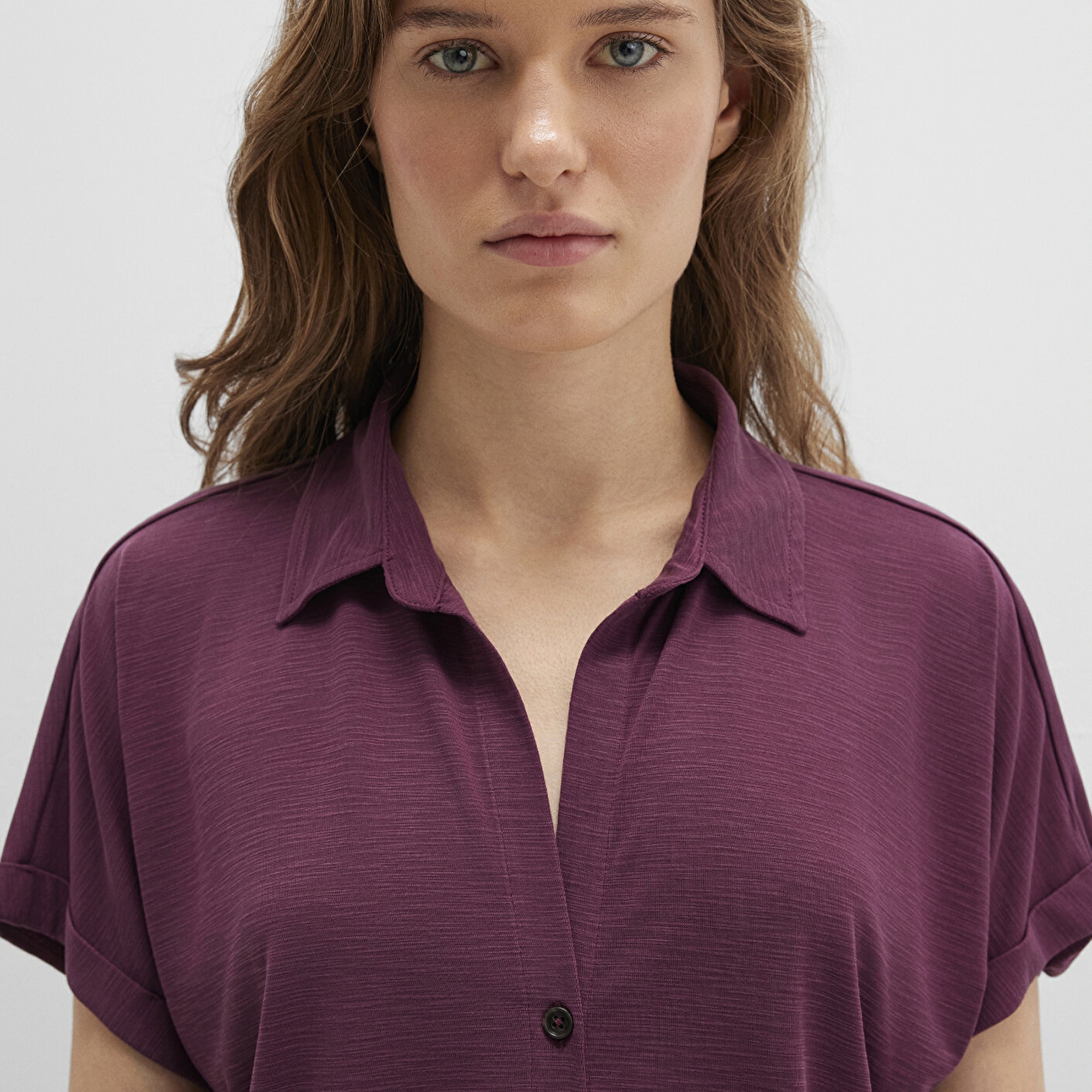 Mavi Lux Touch TENCEL TM Mor Modal Gömlek Regular Fit / Normal Kesim 168081-70664