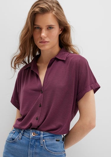  Mavi Lux Touch TENCEL TM Mor Modal Gömlek Regular Fit / Normal Kesim 168081-70664