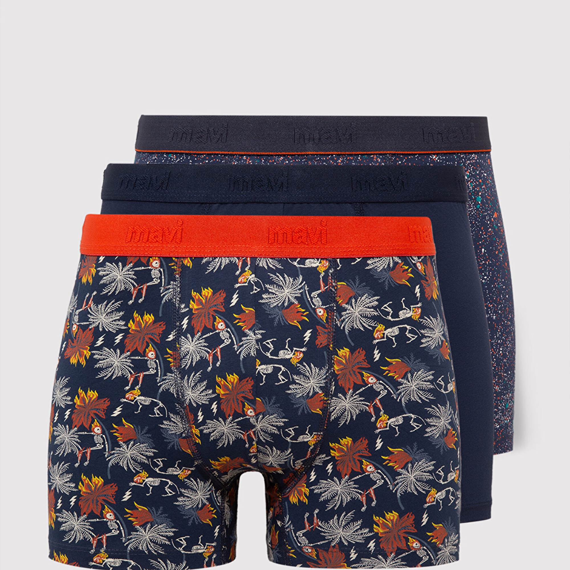 Mavi 3lü Baskılı Boxer 0911409-85585