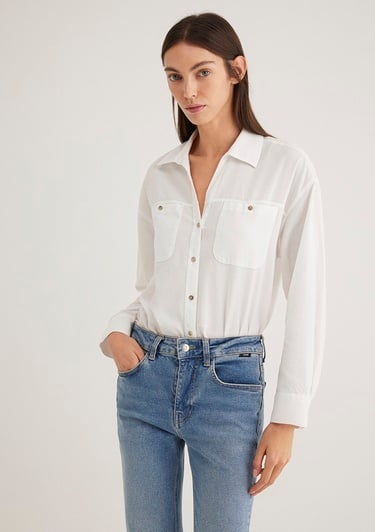  Mavi Ekru Gömlek Regular Fit / Normal Kesim 1210985-70057