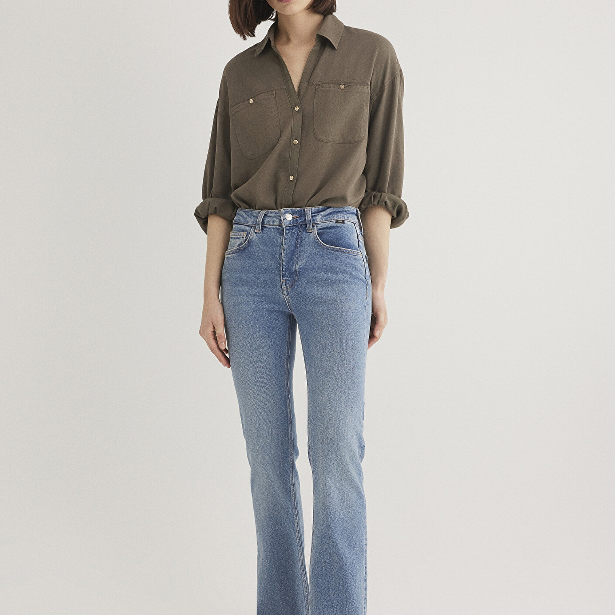 Mavi Haki Gömlek Regular Fit / Normal Kesim 1210985-80697