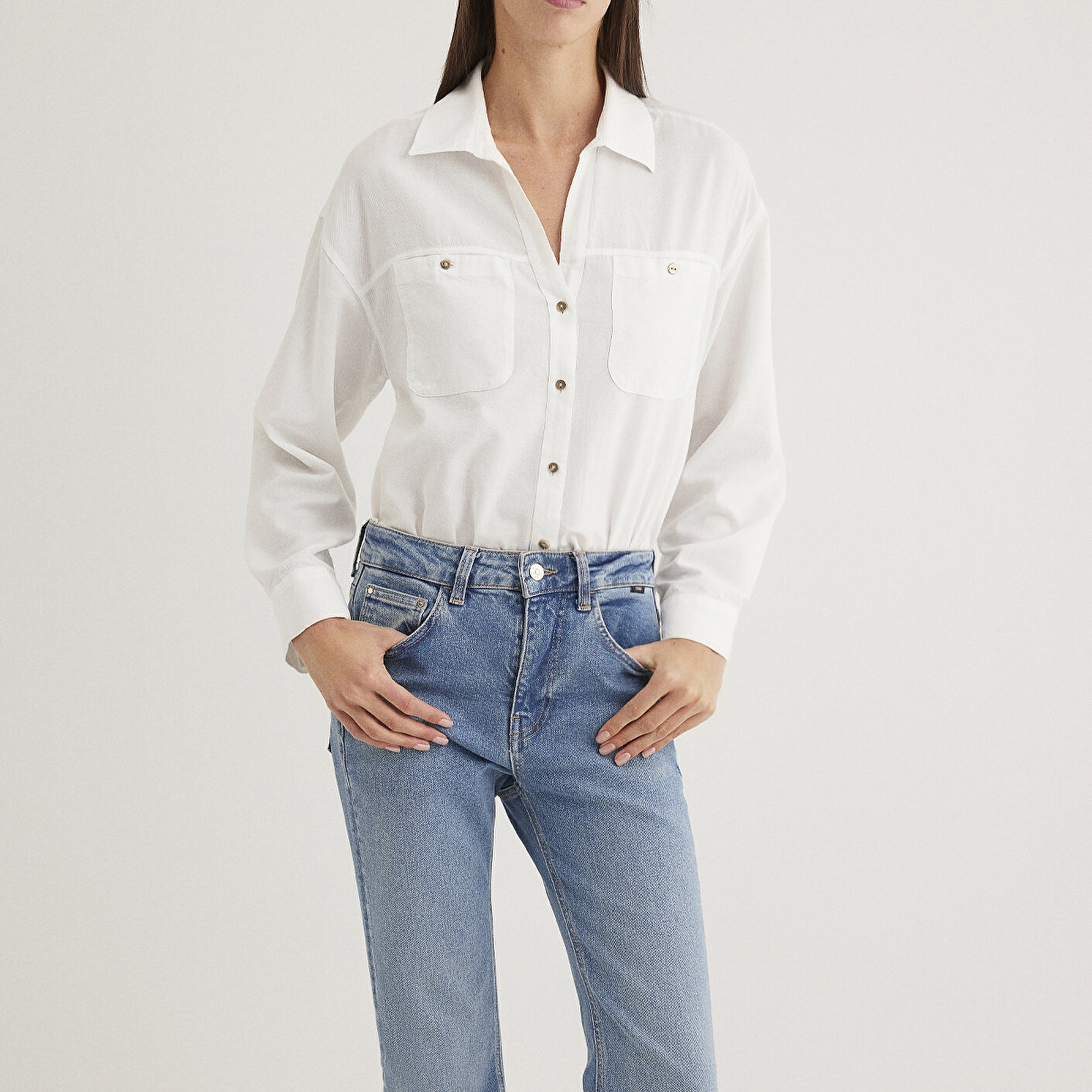 Mavi Ekru Gömlek Regular Fit / Normal Kesim 1210985-70057