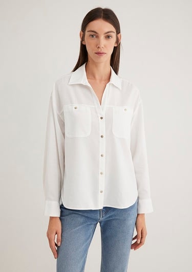  Mavi Ekru Gömlek Regular Fit / Normal Kesim 1210985-70057