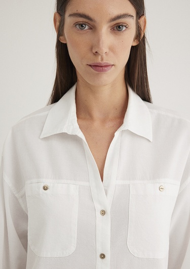  Mavi Ekru Gömlek Regular Fit / Normal Kesim 1210985-70057