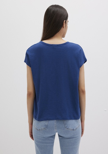  Mavi V Yaka Lacivert Basic Tişört Regular Fit / Normal Kesim 1612380-30808