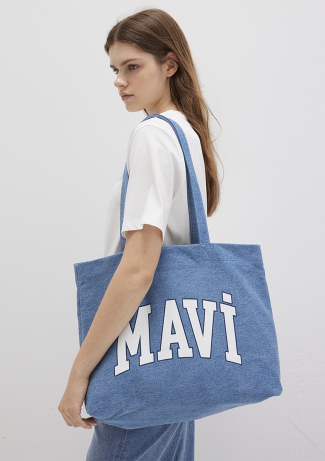 Mavi Mavi Logo Baskılı Denim Çanta 1912566-80195