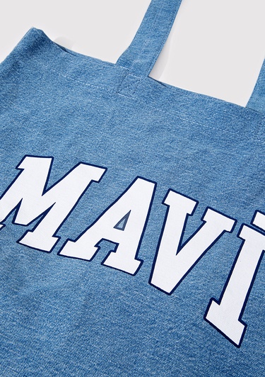  Mavi Mavi Logo Baskılı Denim Çanta 1912566-80195