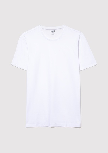  Mavi 3lü Bisiklet Yaka Erkek Basic Tişört Slim Fit / Dar Kesim 0611784-900