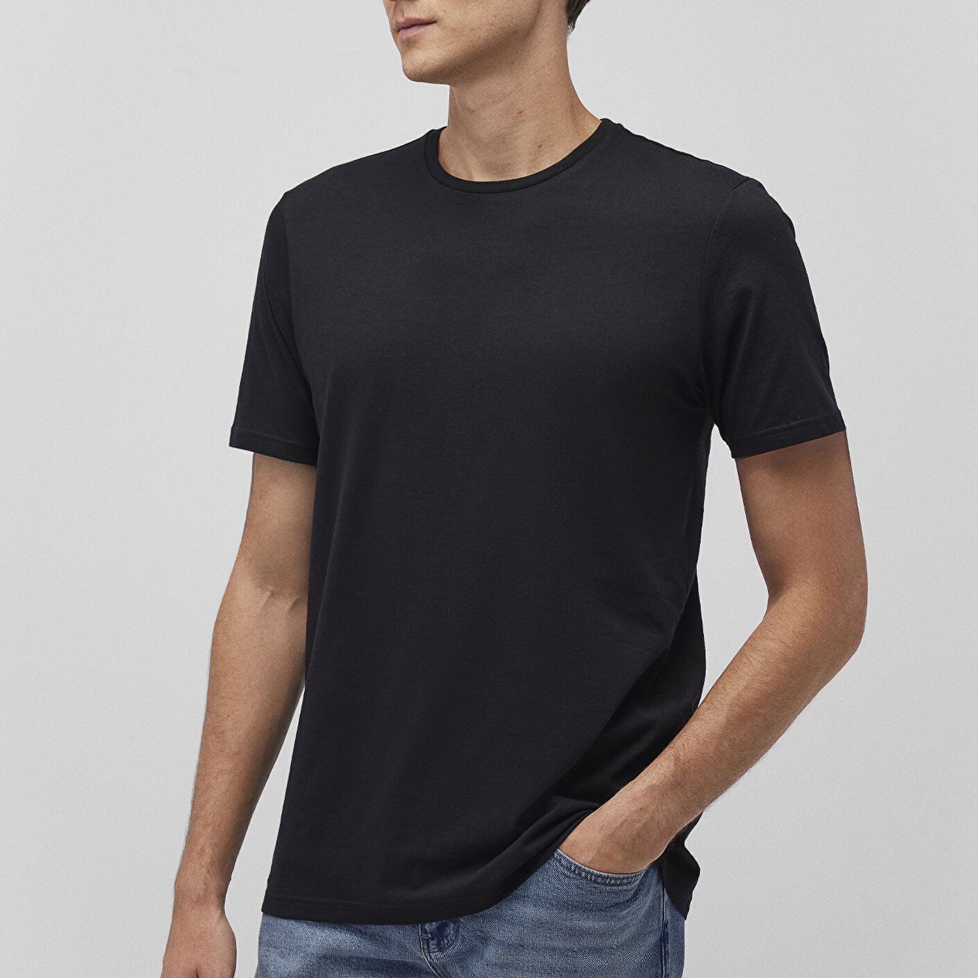 Mavi 3lü Bisiklet Yaka Erkek Basic Tişört Slim Fit / Dar Kesim 0611784-900