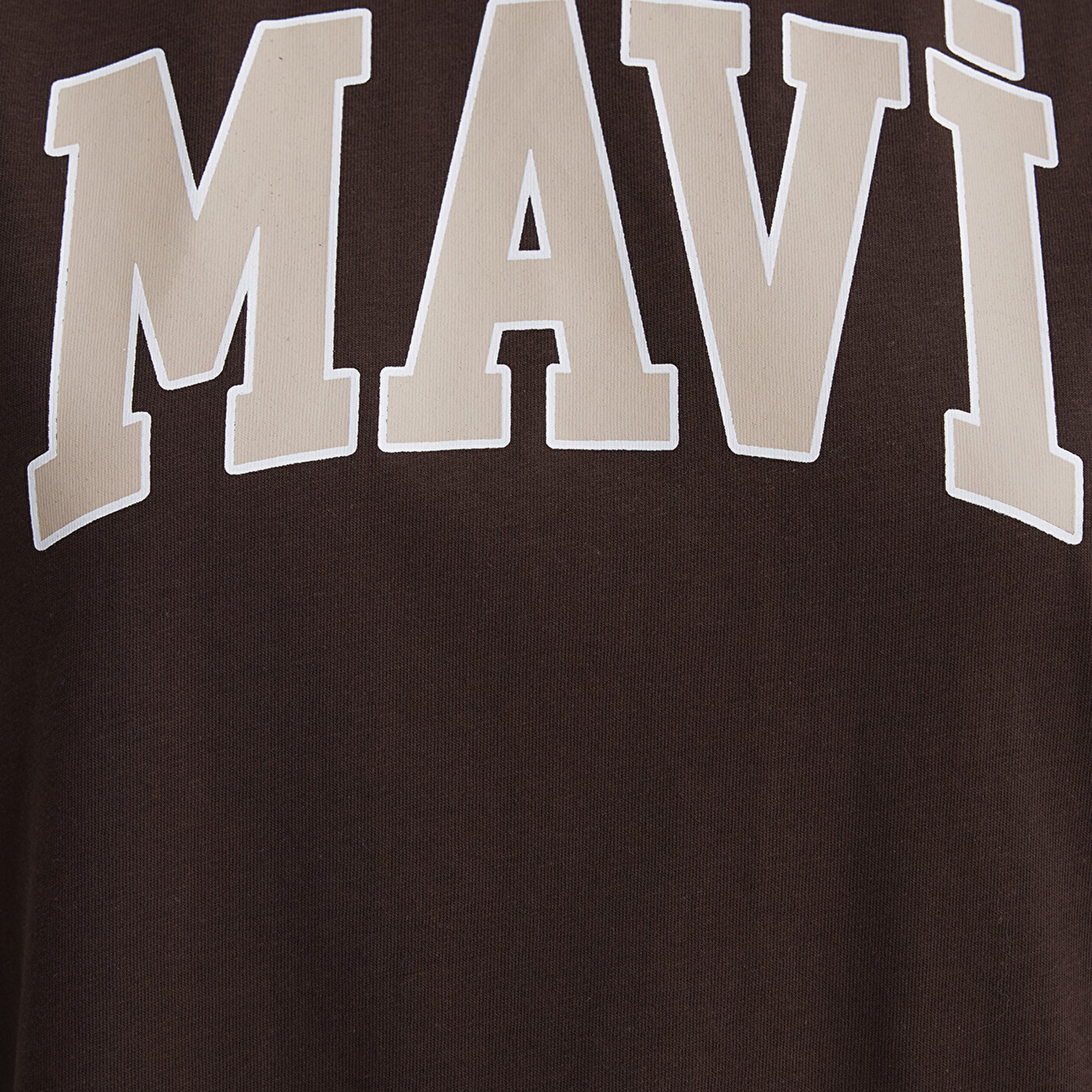 Mavi Mavi Logo Baskılı Kahverengi Tişört Oversize / Geniş Kesim 1600843-88062