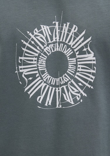  Mavi Sırt Baskılı İstanbul Tişört Loose Fit / Bol Rahat Kesim 0612449-71577