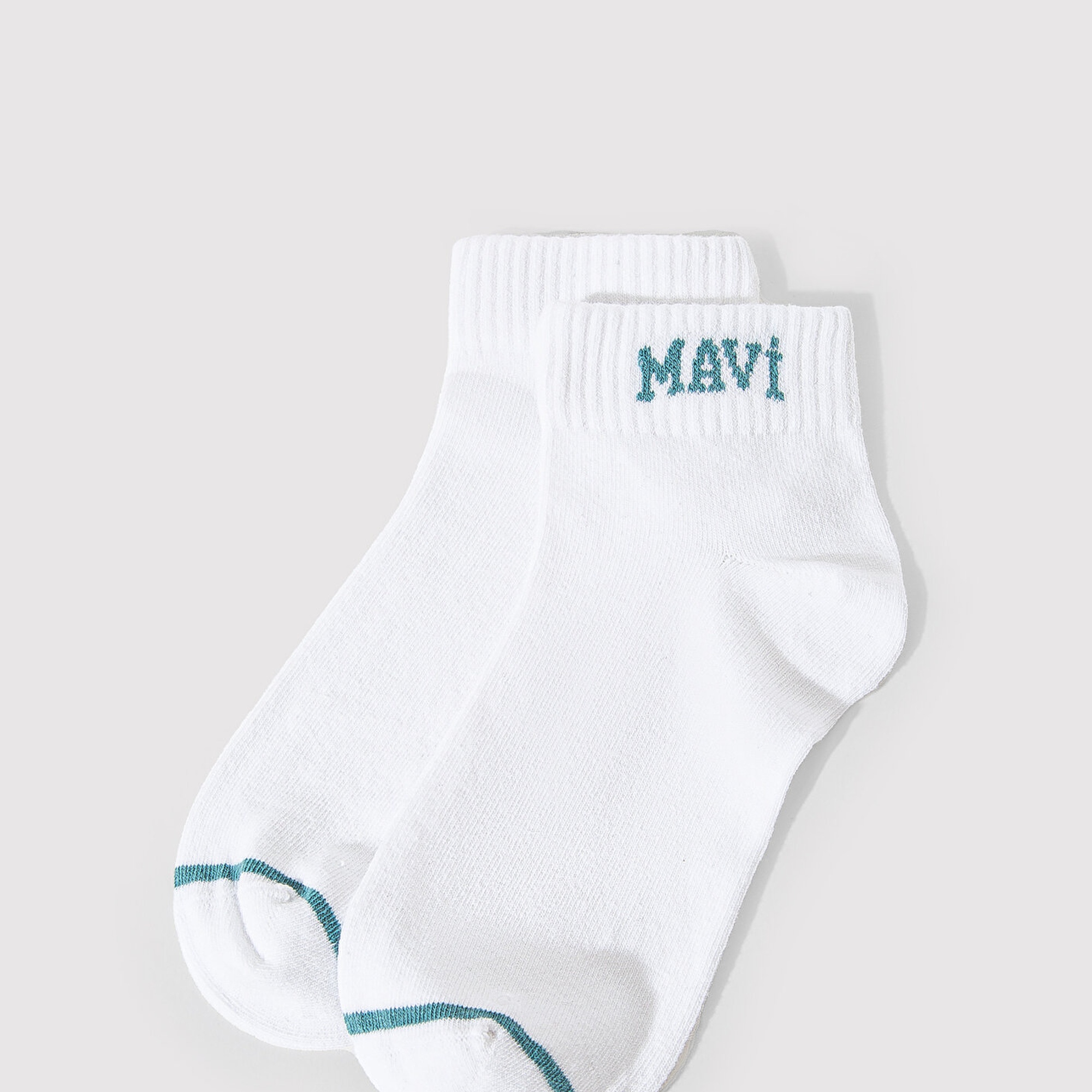 Mavi Mavi Logo Detaylı Beyaz Patik Çorap 1912785-20843