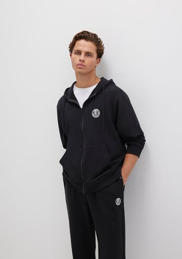  Mavi MVJNS Logo Baskılı Fermuarlı Kapüşonlu Siyah Sweatshirt 0S10193-900