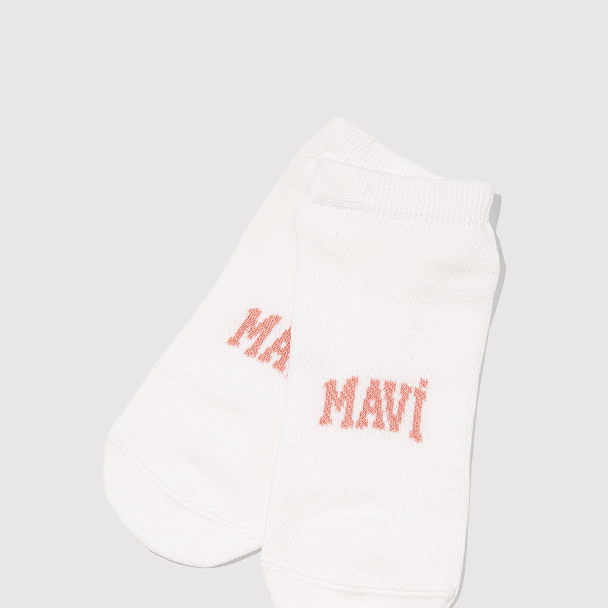 Mavi Mavi Logo Baskılı Beyaz Patik Çorap 1912784-620