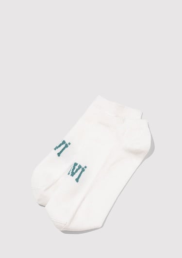  Mavi Mavi Logo Baskılı Beyaz Patik Çorap 1912784-20454