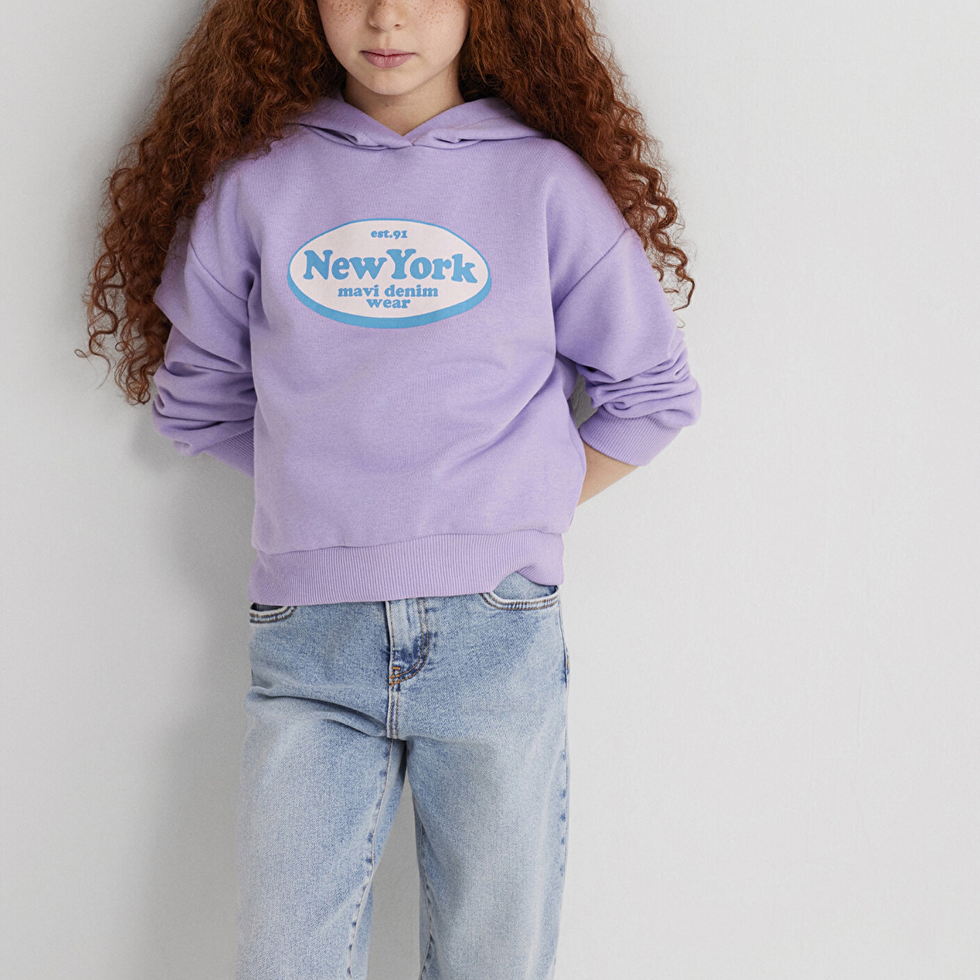 Mavi New York Baskılı Mor Sweatshirt 7S10063-70519