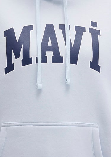  Mavi Mavi Logo Baskılı Kapüşonlu Mavi Sweatshirt 1600361-70717