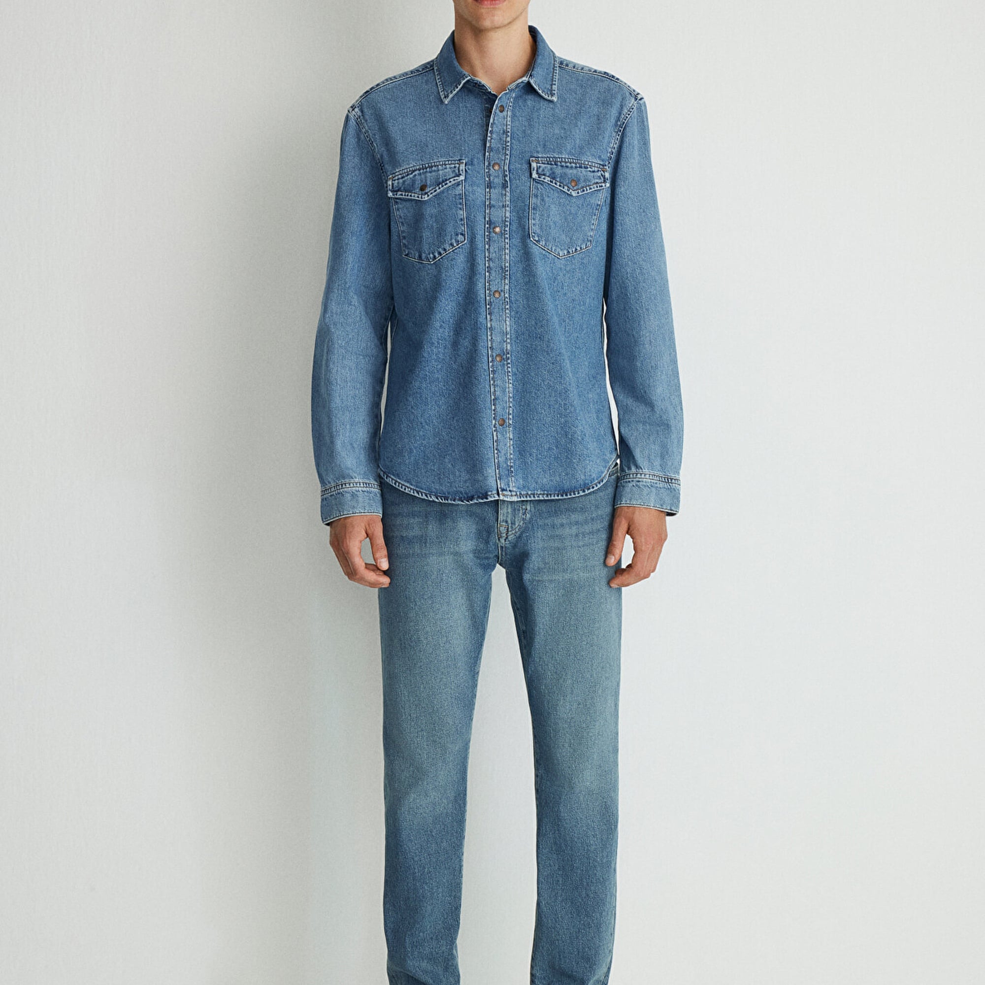 Mavi Ted Indigo Mavisi Denim Jean Gömlek Slim Fit / Dar Kesim 0210909-87933