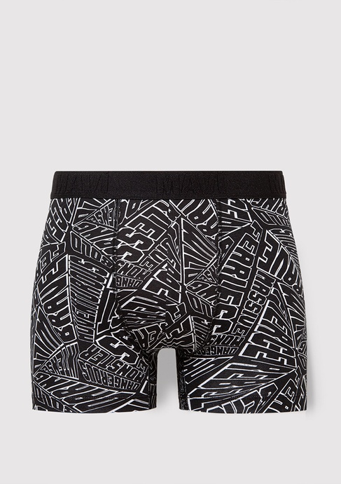  Mavi Baskılı Siyah Boxer 0911634-900