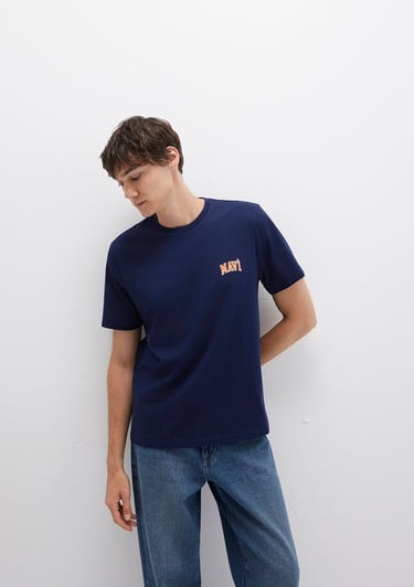  Mavi Mavi Logo Baskılı Lacivert Tişört Regular Fit / Normal Kesim 0611714-84371