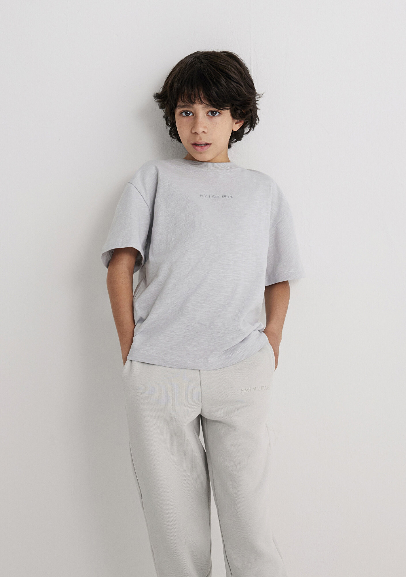  Mavi Organik Pamuklu Gri Basic Tişört Loose Fit / Bol Rahat Kesim 6610203-70075