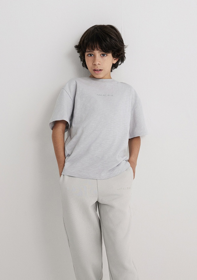  Mavi Organik Pamuklu Gri Basic Tişört Loose Fit / Bol Rahat Kesim 6610203-70075