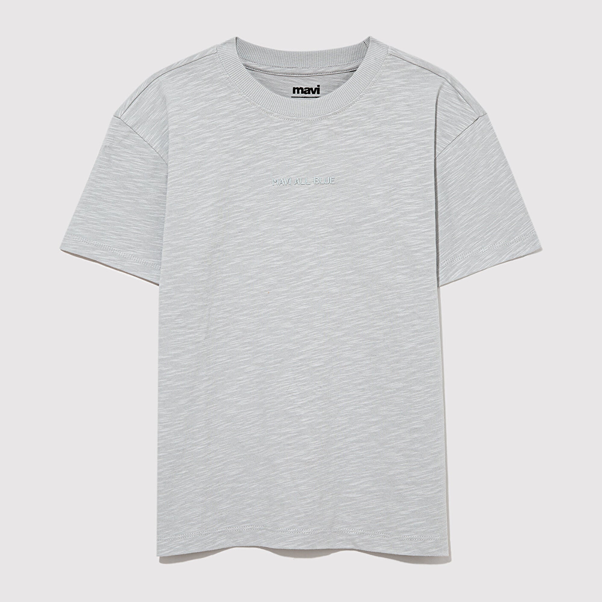 Mavi Organik Pamuklu Gri Basic Tişört Loose Fit / Bol Rahat Kesim 6610203-70075