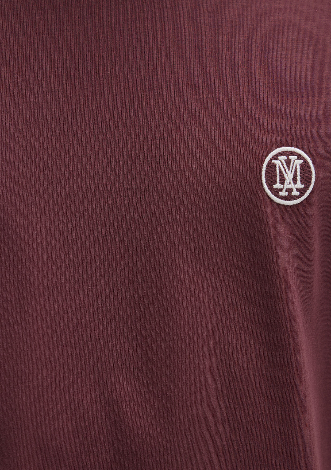 Mavi Mavi Logo İşlemeli Bordo Basic Tişört Loose Fit / Bol Rahat Kesim 067074-70396