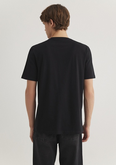  Mavi Mavi Logo Baskılı Siyah Tişört Regular Fit / Normal Kesim 0610635-900
