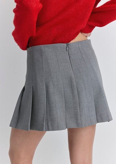  Mavi Pileli Gri Etek 1310622-88468