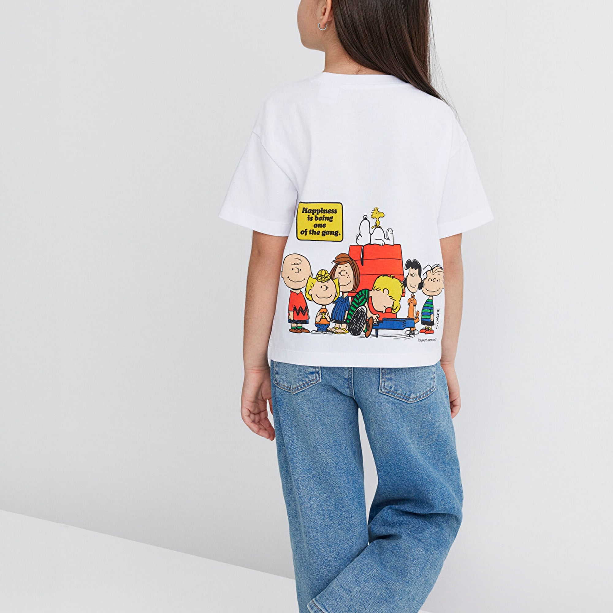 Mavi Peanuts Baskılı Beyaz Tişört Loose Fit / Bol Rahat Kesim 7610295-620