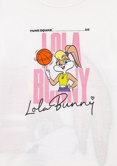  Mavi Lola Bunny Baskılı Ekru Tişört Loose Fit / Bol Rahat Kesim 7610289-70057