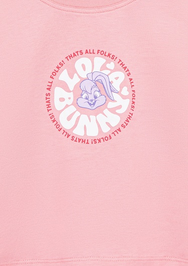  Mavi Lola Bunny Baskılı Pembe Tişört Loose Fit / Bol Rahat Kesim 7610290-71027