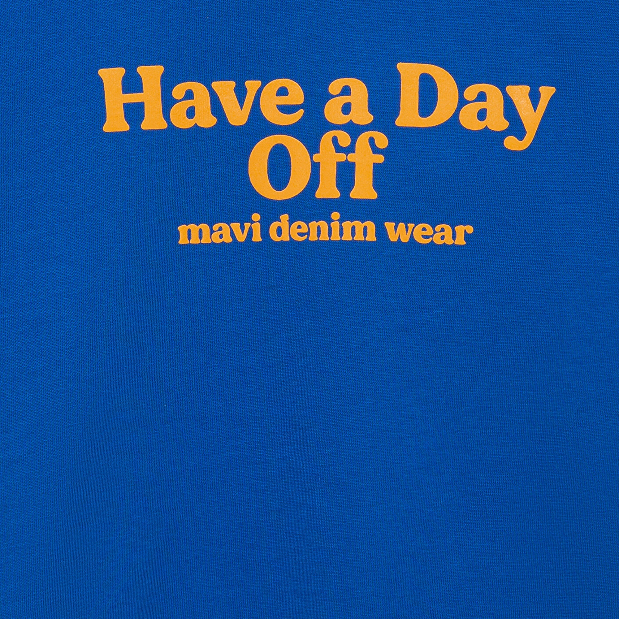 Mavi Baskılı Mavi Tişört Oversize / Geniş Kesim 6610277-82491