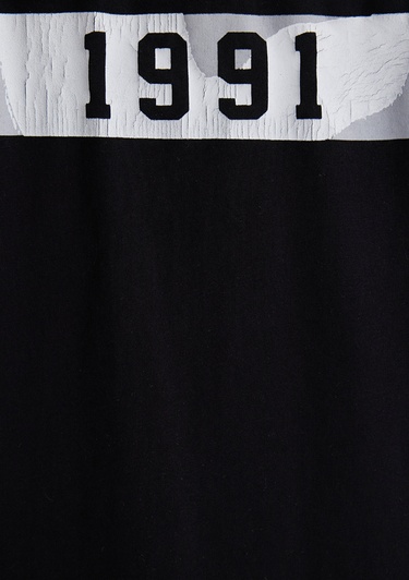  Mavi 1991 Baskılı Siyah Tişört Loose Fit / Bol Rahat Kesim 0612573-900