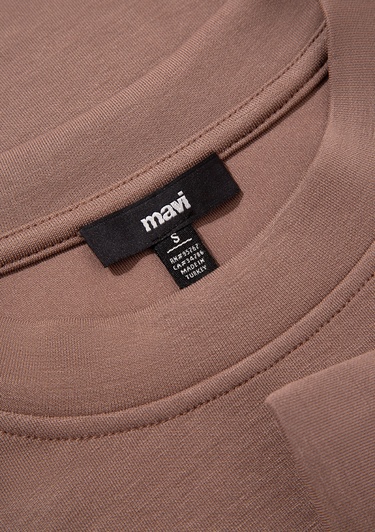  Mavi Sporty Lux Kahverengi TENCEL TM Modal Sweatshirt 1S10061-70383