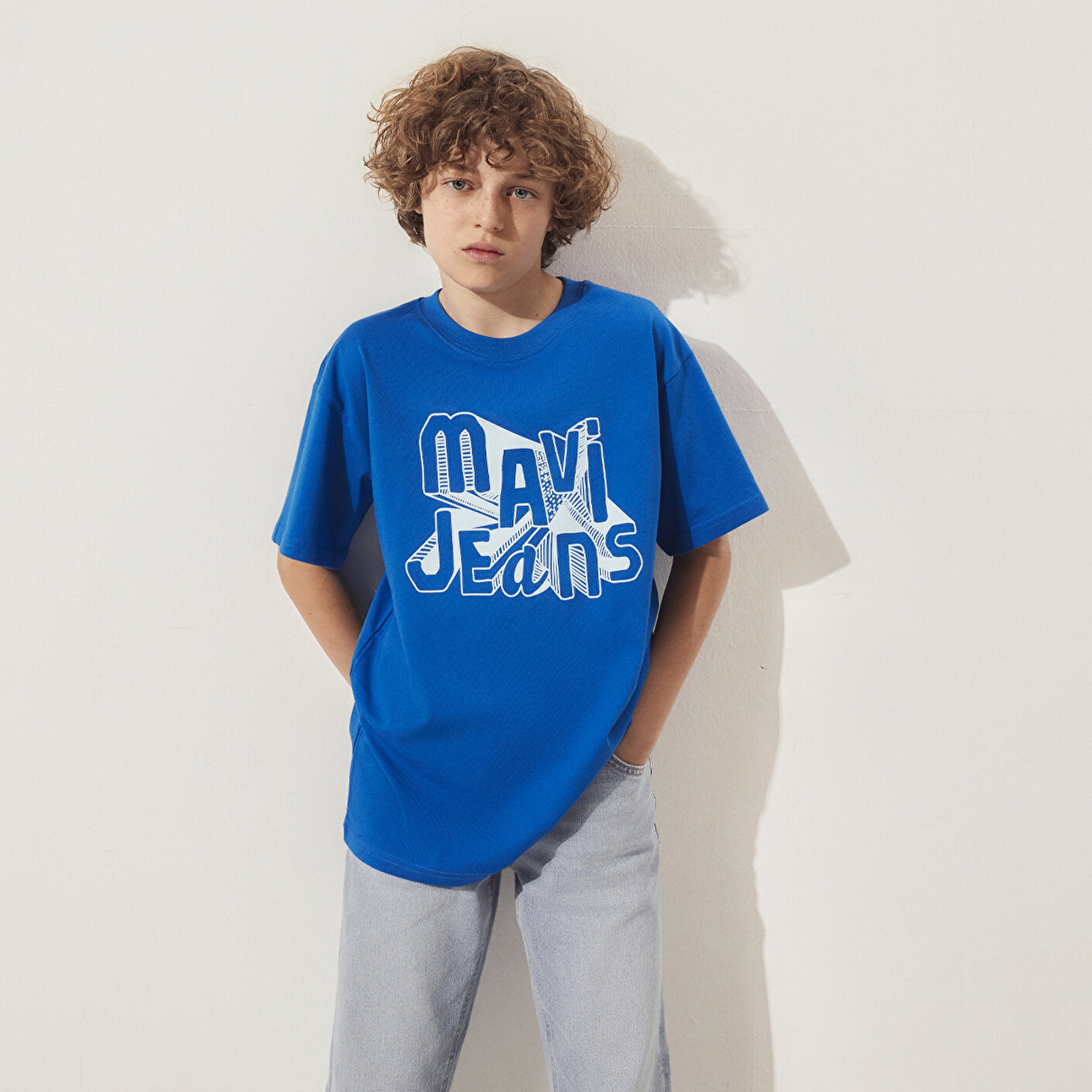 Mavi Mavi Jeans Baskılı Mavi Tişört Loose Fit / Bol Rahat Kesim 6610281-82491