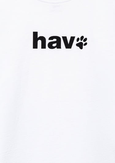  Mavi Hav Baskılı Beyaz Çocuk Tişört Regular Fit / Normal Kesim 6610350-620