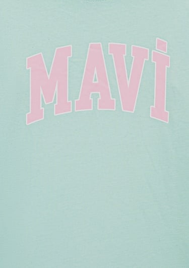  Mavi Mavi Logo Baskılı Yeşil Tişört Regular Fit / Normal Kesim 7610109-71643