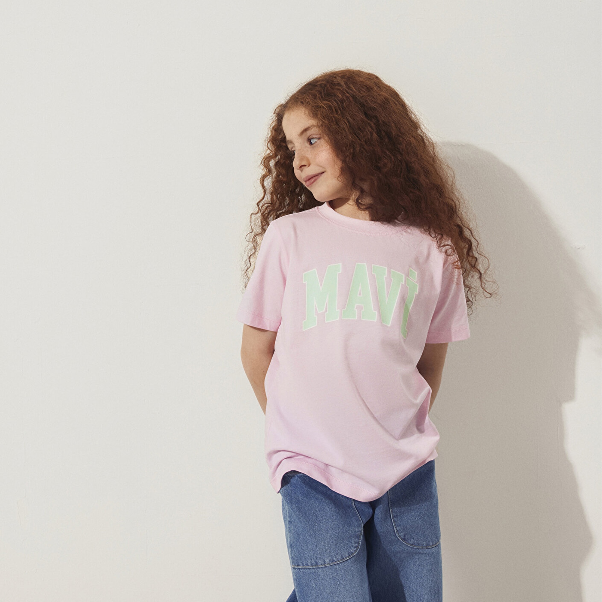 Mavi Mavi Logo Baskılı Pembe Tişört Regular Fit / Normal Kesim 7610109-86953